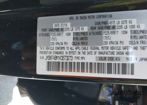2019 Mazda Cx-5 Sport from USA, damaged, VIN JM3KFABM1K0673273